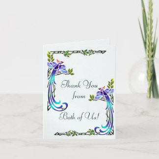 Tarjeta De Agradecimiento Pavos reales del artesano (gracias de ambos)
