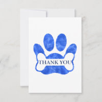 Paw De Perro Y Acuarela Azul Hueso Gracias
