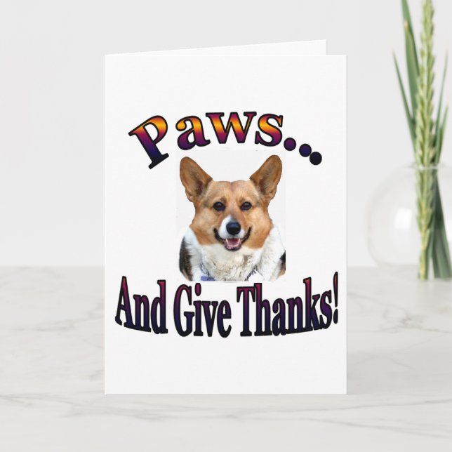 Tarjeta De Agradecimiento Paws y dar gracias (Anverso)