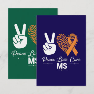 Tarjeta De Agradecimiento Paz Amor Cura Conciencia sobre Esclerosis Múltiple