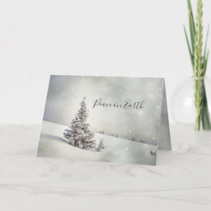 Tarjeta De Agradecimiento Paz en la Tierra   Navidades Snowy Landscape