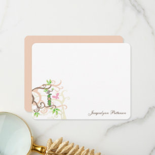 Tarjeta De Agradecimiento Pea rosa caprichosa en Pod Garden Baby Shower