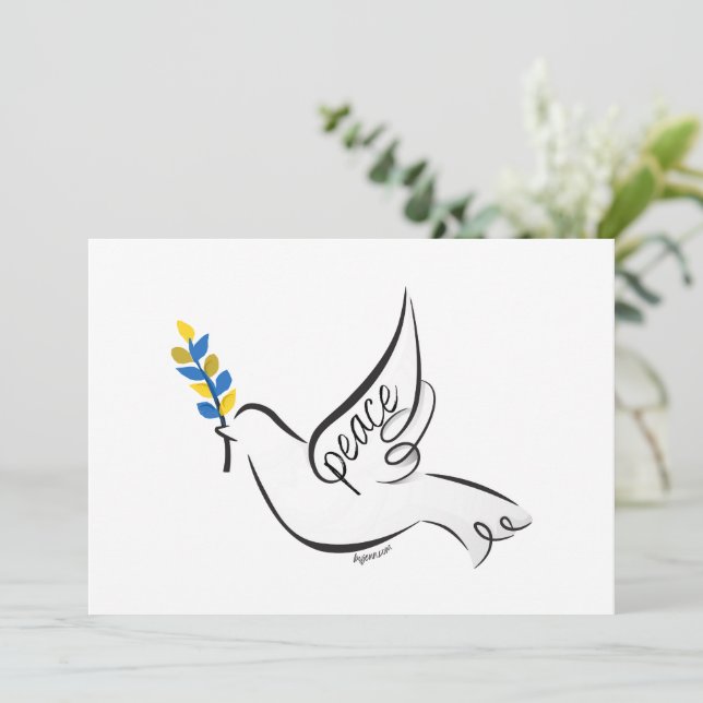 Tarjeta De Agradecimiento Peace Dove (Anverso de pie)