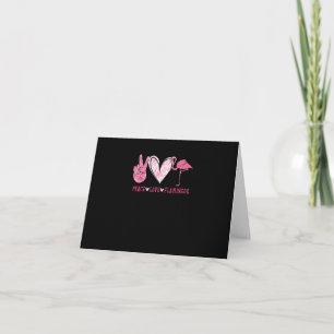 Tarjeta De Agradecimiento Peace Love Flamingo   Flamingo Lover