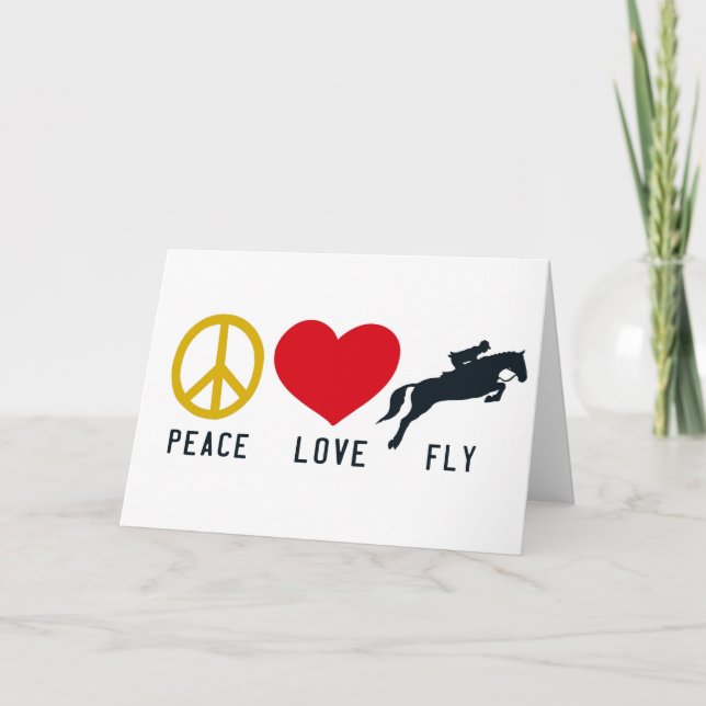 Tarjeta De Agradecimiento PEACE LOVE FLY Greet Card (Anverso)