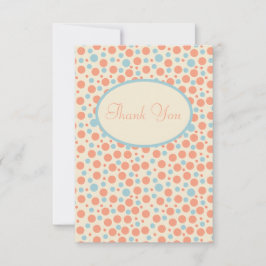 Tarjeta de agradecimiento Peach and Blue Dot