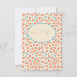 Tarjeta de agradecimiento Peach and Blue Dot
