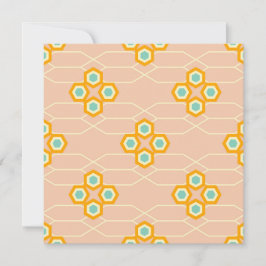 Tarjeta De Agradecimiento Peach background hexagonal floral pattern