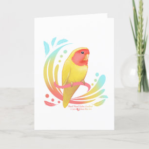 Tarjeta De Agradecimiento Peach Faced Lutino Lovebird