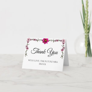 Tarjeta de agradecimiento Peach Floral Future Mrs