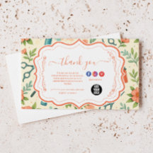 Peach Floral Hair Stylist Business