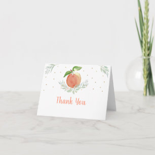 Tarjeta De Agradecimiento Peach Gold Floral Birday Gracias