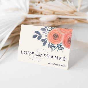 Tarjeta De Agradecimiento Peach Poppies Gracias