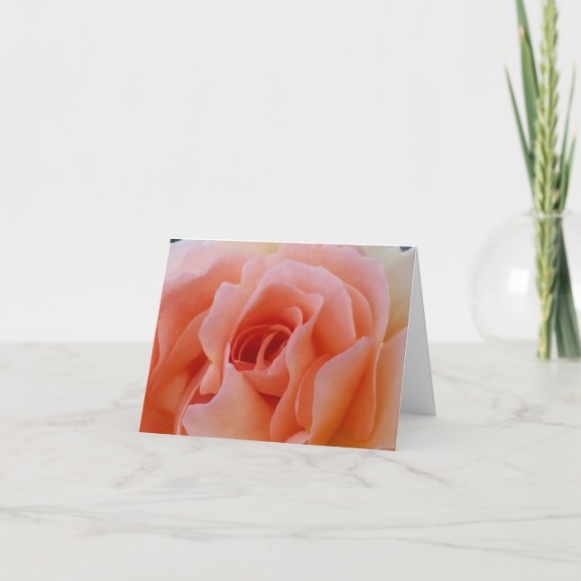 Tarjeta De Agradecimiento peachy love rosa open petal notecard (Anverso)