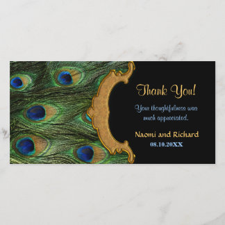 Tarjeta De Agradecimiento Peacock Feather Gracias