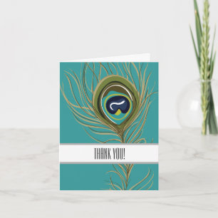 Tarjeta De Agradecimiento Peacock Feather Gracias