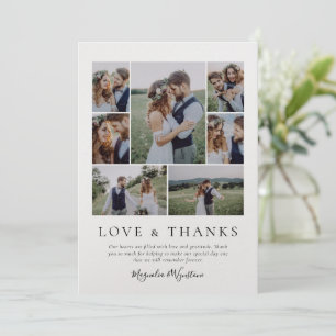 Tarjeta De Agradecimiento Pearl Shimmer Foto Amor y Gracias Boda