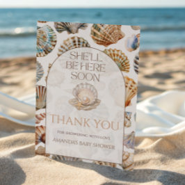 Tarjeta De Agradecimiento Pearl Under The Sea You Soon Girl Baby Shower