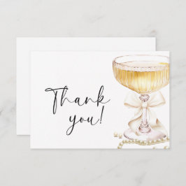 Tarjeta De Agradecimiento Pearls and Prosecco Bridal Shower