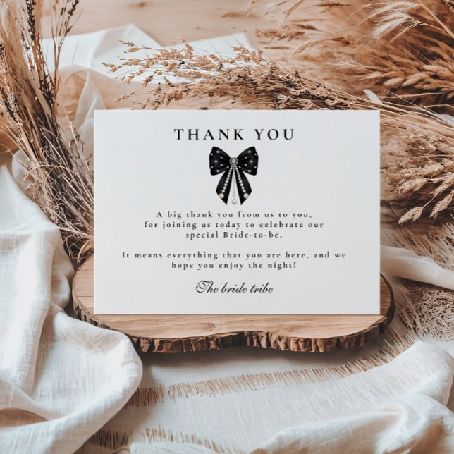 Tarjeta De Agradecimiento Pearls & Prosecco Bridal Shower (Subido por el creador)