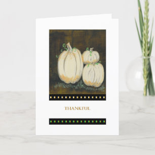 Tarjeta De Agradecimiento PedagogíaTarjeta de saludos: Calabazas blancas II