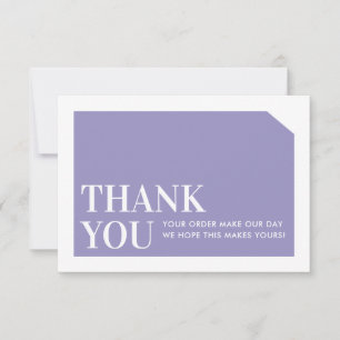 Tarjeta De Agradecimiento PEDIDO DE moda INSERTAR negocio gracias púrpura