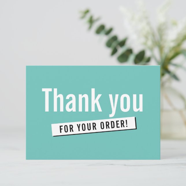 Tarjeta De Agradecimiento PEDIDO MODERNO INSERTAR negocio gracias a la menta (Anverso de pie)