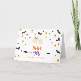 Tarjeta De Agradecimiento Peek a Boo Halloween Baby Shower