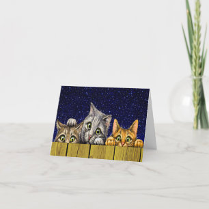 Tarjeta De Agradecimiento Peeking Cats Notecards