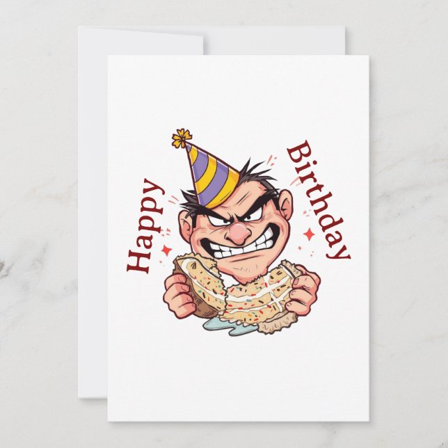 Tarjeta De Agradecimiento Pegatina divertida de cumpleaños (Anverso)