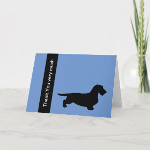 Tarjeta De Agradecimiento Pelo duro de Dachshund - Silhouette 1