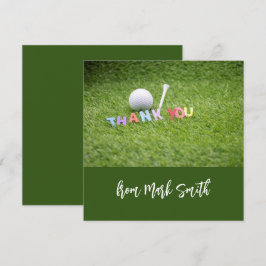 Tarjeta De Agradecimiento Pelota de Golf con la palabra Gracias para Golfist