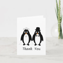 Tarjeta De Agradecimiento Penguin Boda Gracias