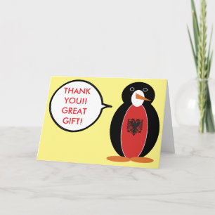 Tarjeta De Agradecimiento Pengüino personalizado Sra. Albania Gracias