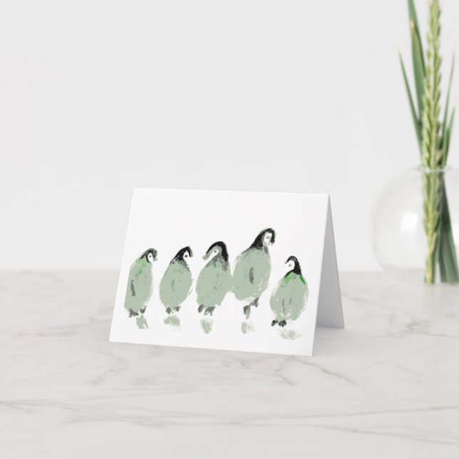 Tarjeta De Agradecimiento Penguins Notecards (Anverso)