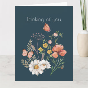 Tarjeta De Agradecimiento Pensando en el Boho botánico de flores silvestres