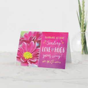 Tarjeta De Agradecimiento ¡Pensando en ti, mandando amor y abrazos a tu mane