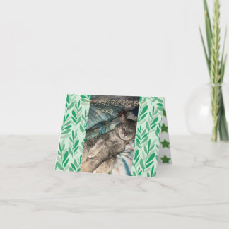 Tarjeta De Agradecimiento Pensando en ti miau