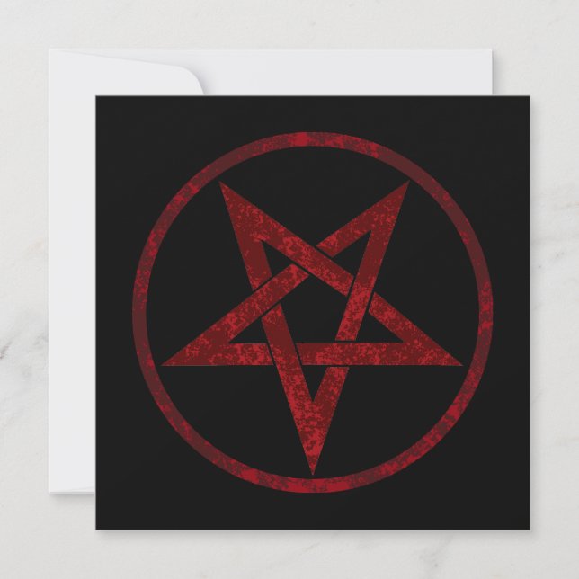 Tarjeta De Agradecimiento Pentagram del diablo Rojo (Anverso)