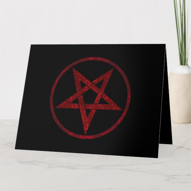 Tarjeta De Agradecimiento Pentagram del diablo Rojo (Anverso)