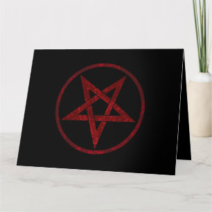 Tarjeta De Agradecimiento Pentagram del diablo Rojo
