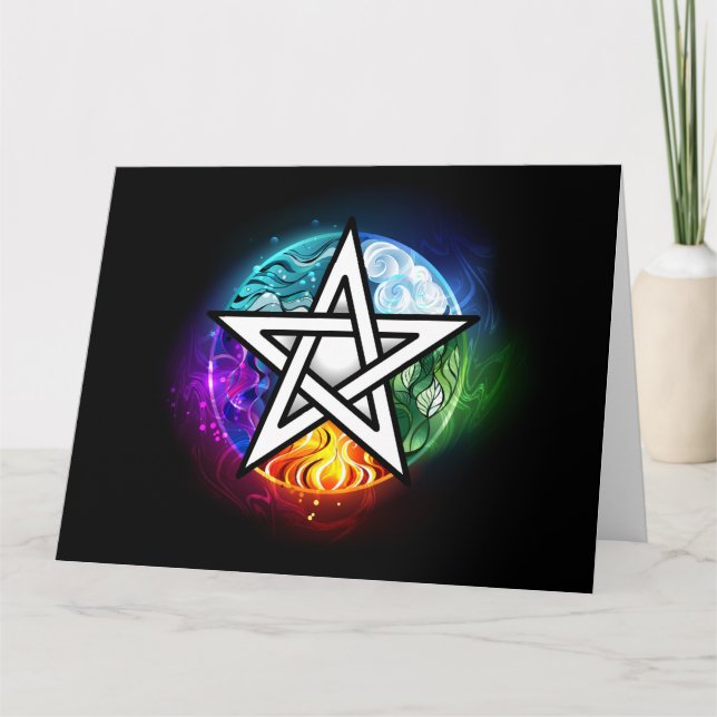 Tarjeta De Agradecimiento Pentagrama de Wiccan (Anverso)
