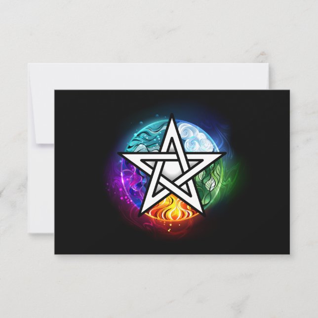Tarjeta De Agradecimiento Pentagrama de Wiccan (Anverso)