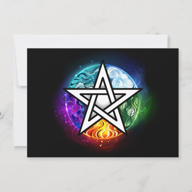 Tarjeta De Agradecimiento Pentagrama de Wiccan (Anverso)