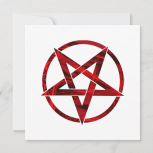 Tarjeta De Agradecimiento Pentagrama del Diablo Rojo