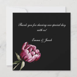 Tarjeta De Agradecimiento Peonía floral romántica