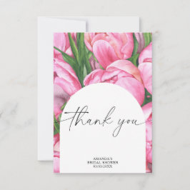 Tarjeta De Agradecimiento peonías acuarela - regalo para despedida de solter