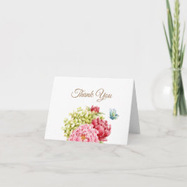 Tarjeta De Agradecimiento Peonies Hydrangea Gracias Card Blank