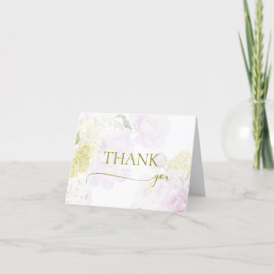 Tarjeta De Agradecimiento Peonies Hydrangea Pastel Baby Shower