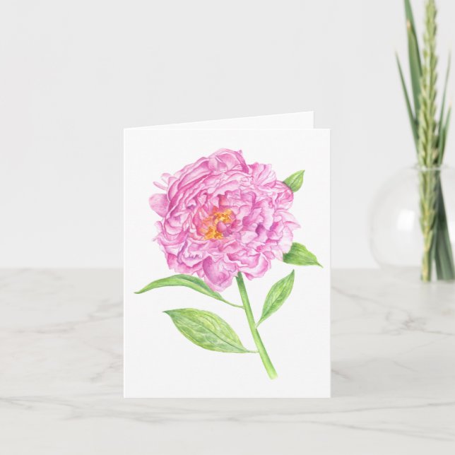 Tarjeta De Agradecimiento Peony Botanical (Anverso)